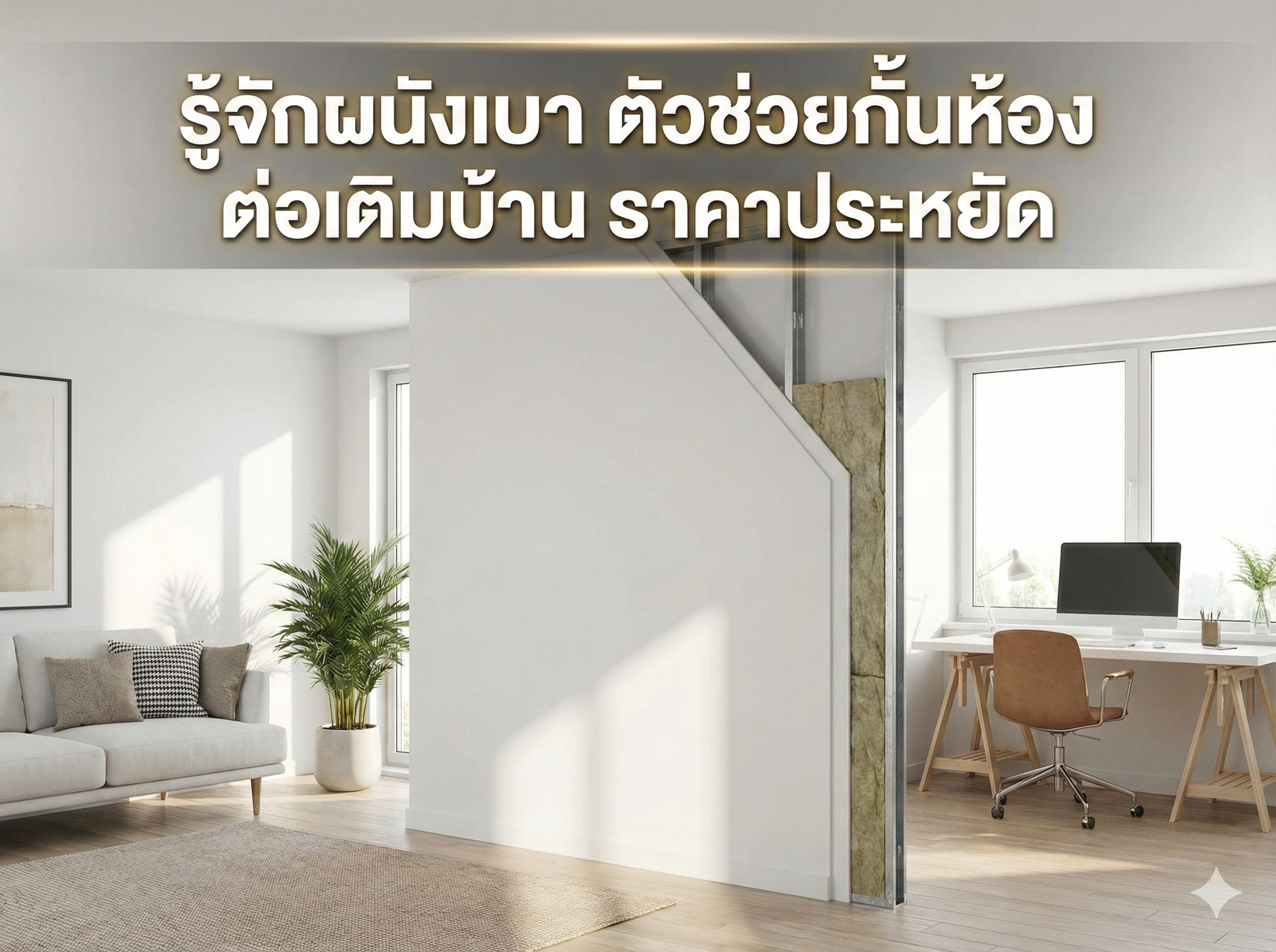 ผนังเบา กั้นห้อง ต่อเติมบ้าน ราคาประหยัด โดยไพบูลย์กิจ จำหน่ายแผ่นคนอฟและยิปไลน์